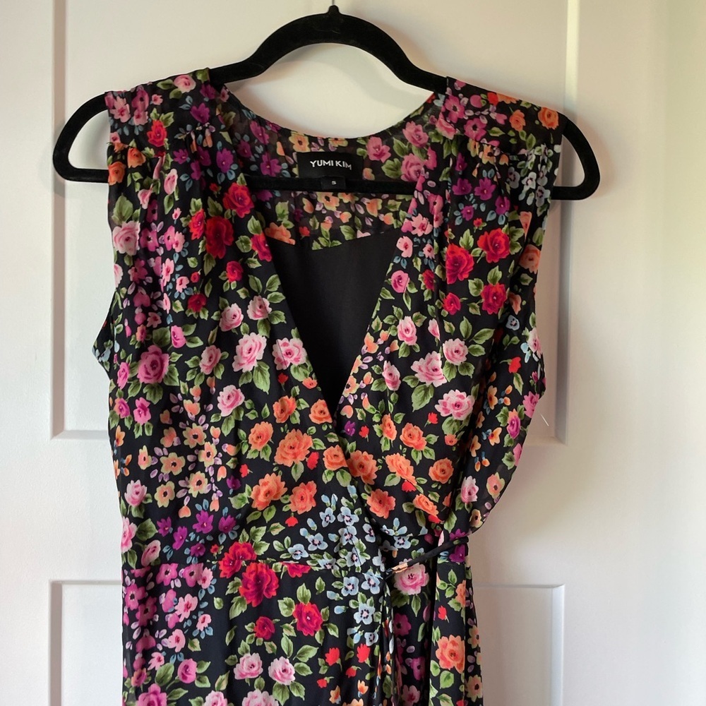 Yumi Kim Black Floral Maxi Dress with Pink & Red Blooms - Picture 2 of 8